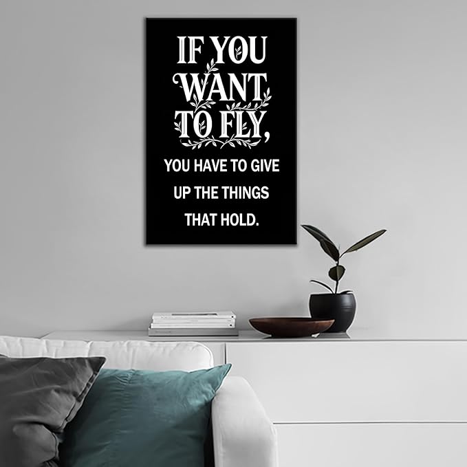 Motivational Wall Art Uplifting Canvas for Entrepreneur Gym Desk Print to Stay Focused Office Poster Decor Picture Painting Artwork for Modern Bedroom Office Workplace Ready to Hang [12''Wx18''H]