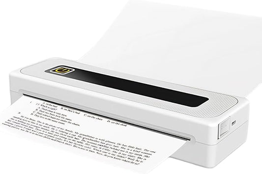 Generic Portable Printer for Travel, Bluetooth Thermal Printer Support 210MM 112MM 80MM 57MM Thermal Paper, Inkless Printer for iOS, Android & Laptop for Office Car Home,