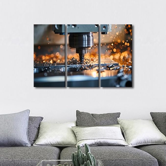 Machine Canvas Art Wall Decor for Bedroom Machine Wall Decor Office Decor Canvas Frame Art Prints Multi Panel Wall Art Bathroom Decor Wall Art Modern Home Decor Artwork Wall Hanging, 36x24 Inch