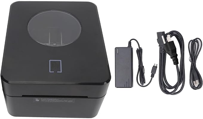 USB Thermal Label Printer, 203DPI High Speed Printing for Shipping, 100mm Roll Capacity, Compatible with OS X, USB Connectivity, Office Retail, Widely Used in Industries (US Plug)