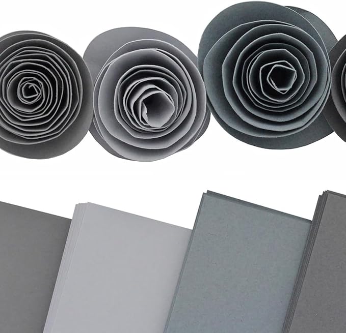 PA Paper Accents Stash Pack Cardstock Pack 12" x 12" Grays colored cardstock paper for card making, scrapbooking, printing, quilling and crafts, 65lb., 40 pieces