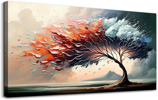MHARTK66 Wall Decorations For Living Room Large Canvas Wall Art For Office Bedroom Decor Tree Landscape Abstract Wall Paintings Framed Prints Pictures Artwork Modern Hotel Room Home Decor 24x48 In
