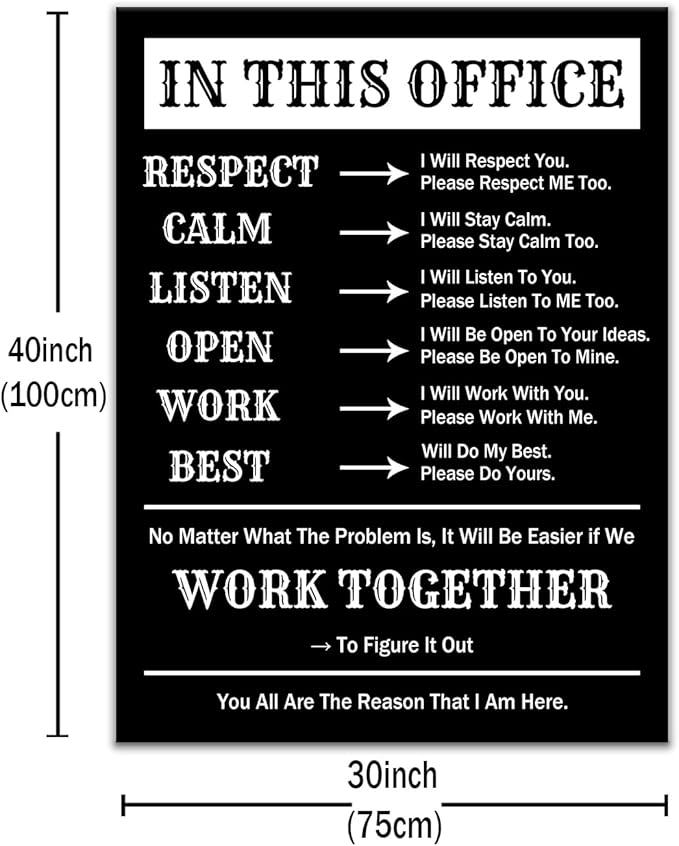 Inspirational Poster Wall Art for Office Motivational Quotes Printed on Canvas Picture Painting Wall Decor Artwork for Living Room Hallway Workplace Company Stretched and Framed [30''Wx 40''H]