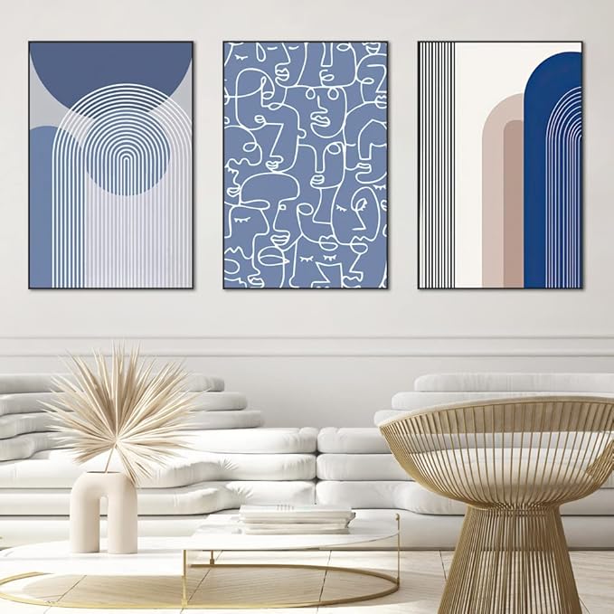 Wall Art, Framed Wall Art Set, Boho Oil Painting Photo Modern Posters Prints Ready to Decorate Hanging Living Room Bedroom Bathroom Office Home Wall Decor (Boho wall art, 16" X 24" X 3 pieces)