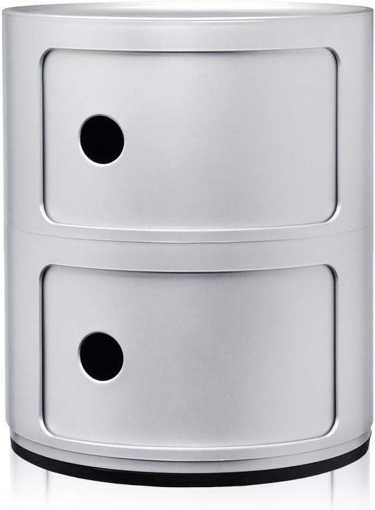 Kartell 4966/SI Componibili Drawers by Anna Castelli Ferrieri, Pack of 1, Opaque Silver