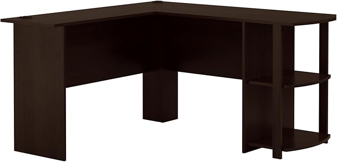 Ameriwood Home Dakota L-Desk with Bookshelves, Espresso