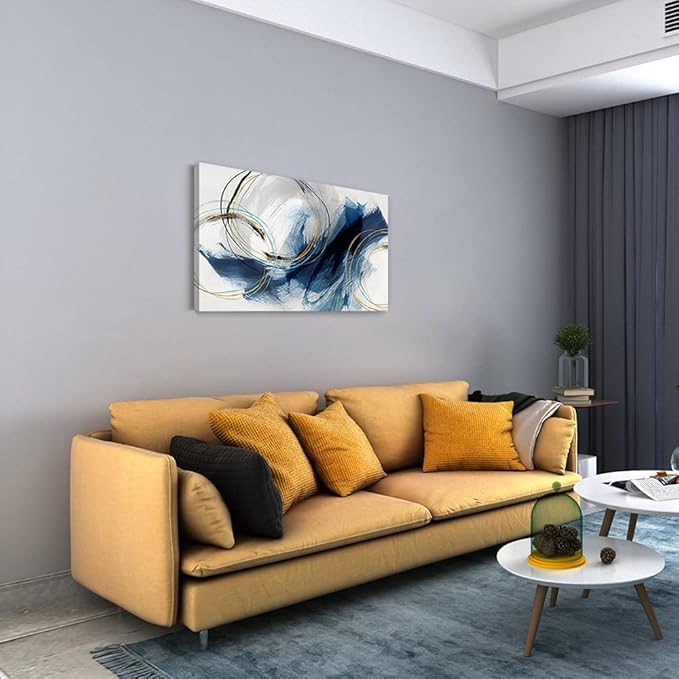 Wall Art Canvas Abstract Art Paintings Blue Fantasy Colorful Graffiti on White Background Modern Artwork Decor for Living Room Bedroom Kitchen 30x20in