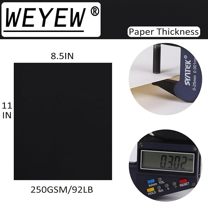 100 Sheets Cardstock 10 Dark Color, 8.5" x 11", 92 LB/250 GSM for Card Making, Craft, Party Decors, Kids School Supplies