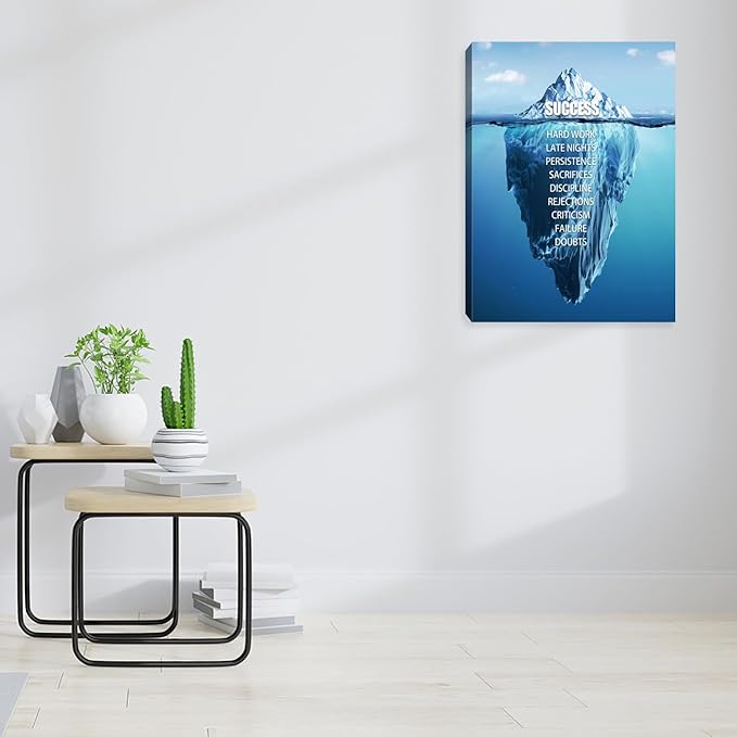 Motivational Wall Decor Inspirational Poster Canvas Wall Decor Art Inspiring Ofiice Decor Home Wall Decoration Pictures for Bedroom Living Room Wall Paintings Framed Art work 12"x16"