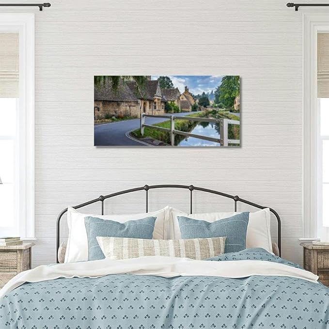 Lower Cotswolds Canvas Wall Art Large Framed Prints Pictures Wall Decor Posters Painting Artwork for Living Room Bedroom Kitchen Bathroom 12x24