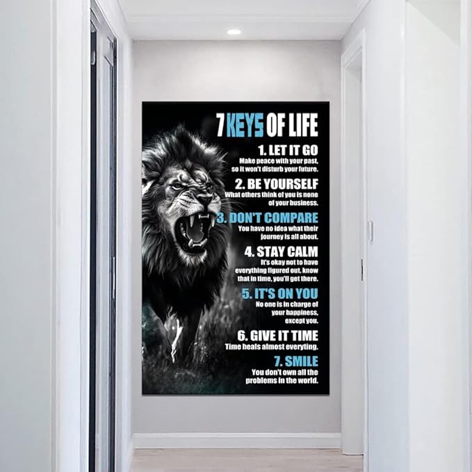 Yatsen Bridge Large Wall Art Office Inspirational Canvas Wall Art Black and White Lion Pictures Wall Decor Artwork Motivational Posters Prints Art for Classroom Office Decor - 28''Wx44''H
