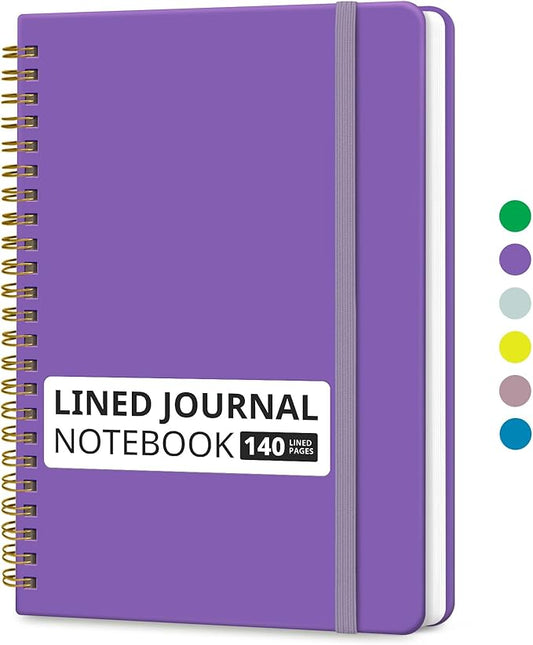 Taja Lined Spiral Journal Notebook for Women & Men, 140 Pages, College Ruled Hardcover Notebook for Work & Note Taking, Journals for Writing, A5(5.7" x 7.9") – Periwinkle Blue