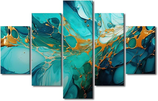 5 Panel Canvas Wall Art Decor for Home Modern Living Room Wall Art Abstract Colorful Art Poster Prints on Canvas for Minimalist Enthusiasts Bedroom Office Wall Decor Stretched Ready to Hang 60x40 in