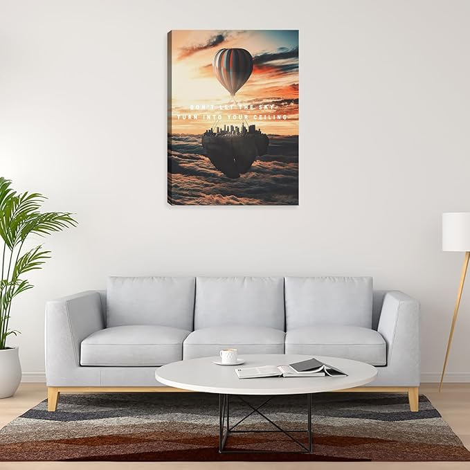 Inspirational Office Wall Decor Motivational Wall Art Canvas Art Wall Painting Picture for Bedroom Living Room Decor Poster Prints Decorations Positive Office Decor Framed Artwork 12" x16
