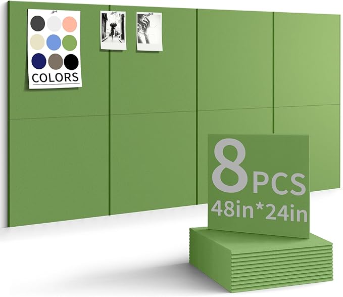 Large Bulletin Board 48"x 24" Cork Boards for Walls, 12 Pack Felt Wall Panels Photo Board, Cork Board for Office Home Pin Board