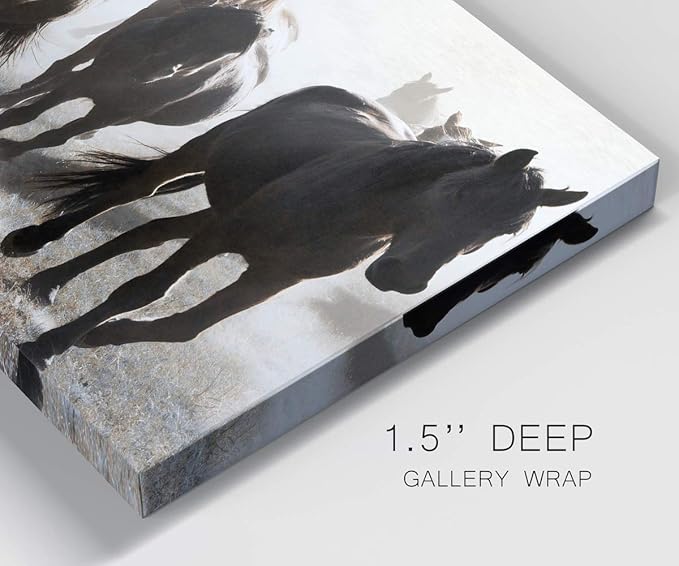 Landscape Wall Art Premium Gallery Wrapped Canvas Abstract Ocean Forest Modern Artwork Decoration for Living Room Kitchen Bathroom Office, Ready to Hang