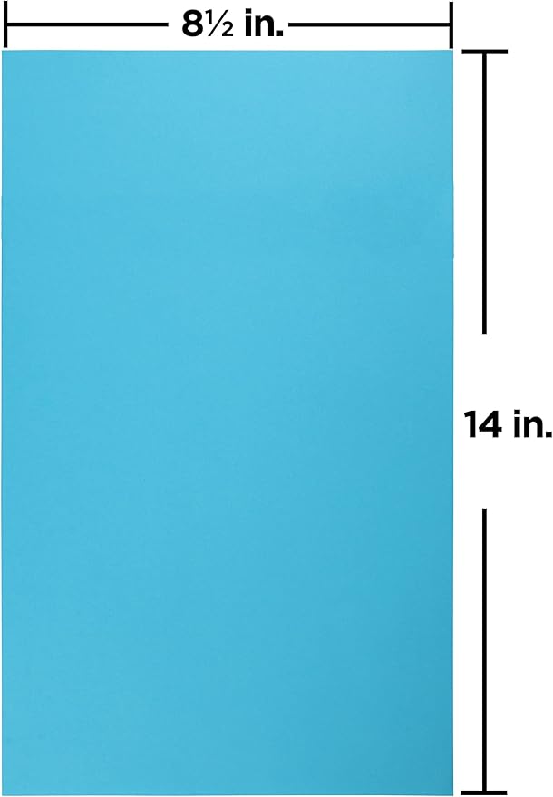 JAM PAPER Legal Colored 24lb Paper - 8.5 x 14 - Blue Recycled - 100 Sheets/Pack