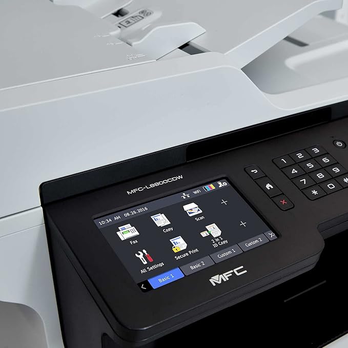 Brother MFC-L8900CDWA Wireless All-in-One Color Laser Printer for Office, Green - Print Copy Scan Fax - 33 ppm, 2400 x 600 dpi, 5" Touchscreen LED, Auto Duplex Printing, 70-Sheet ADF, Printer Cable