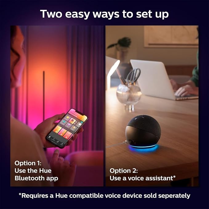 Philips Hue Signe Smart Floor Lamp, White - White and Color Ambiance LED Color-Changing Light - 1 Pack - Indoor - Control with App - Compatible with Alexa, Google Assistant, and Apple Homekit
