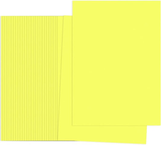 PATIKIL Fluorescent Yellow Colored Copy Paper, 100 Sheets 8.3x5.9" A5 19lb/70gsm Double Sided Colorful Print Paper Bulk Sheet DIY Craft Art Projects Supplies for Printer Origami