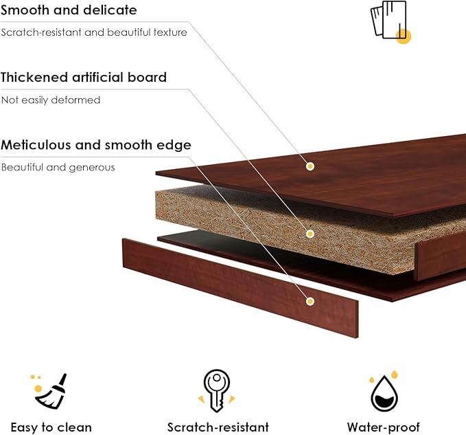 Farini Cherry Bookshelf for Bedroom 5 Shelf Office Bookcase 60 Inches Tall Modern Wood Bookshelf for Living Room 5 Tier Wide Manga Bookshelf Library Bookcase