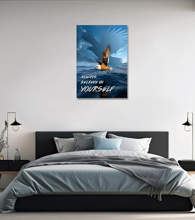 Novatique Inspirational Motivational Posters Inspirational Wall Art Inspirational Phrases Canvas Print for Bedroom Office Ready to Hang, 24 x 36inch