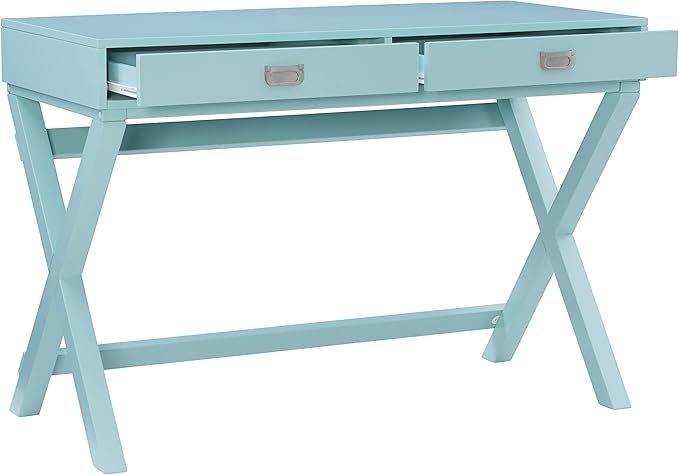 Linon Home Décor Jaycee Blue Writing Desk, 20"D x 44"W x 30"H, Blue
