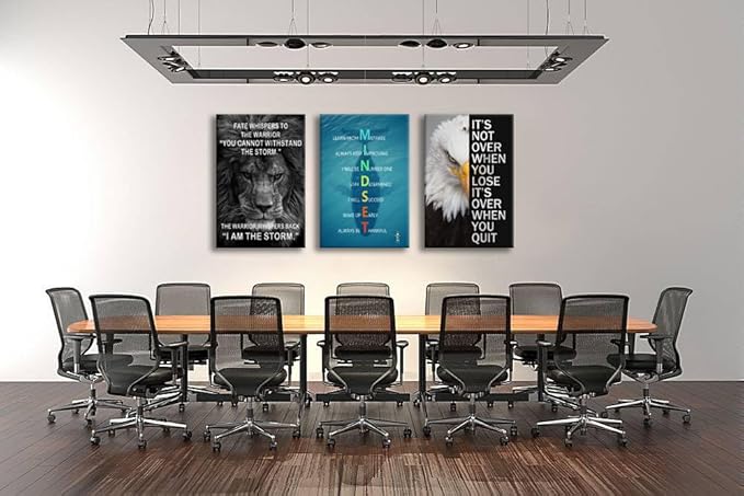 Lion Inspirational Canvas Wall Art Animal Motivational Picture Mindset Poster Painting Modern Inspiring Print Artwork for Home Living Room Gym Office Wall Decor Framed Ready to Hang[72''Wx 36''H]