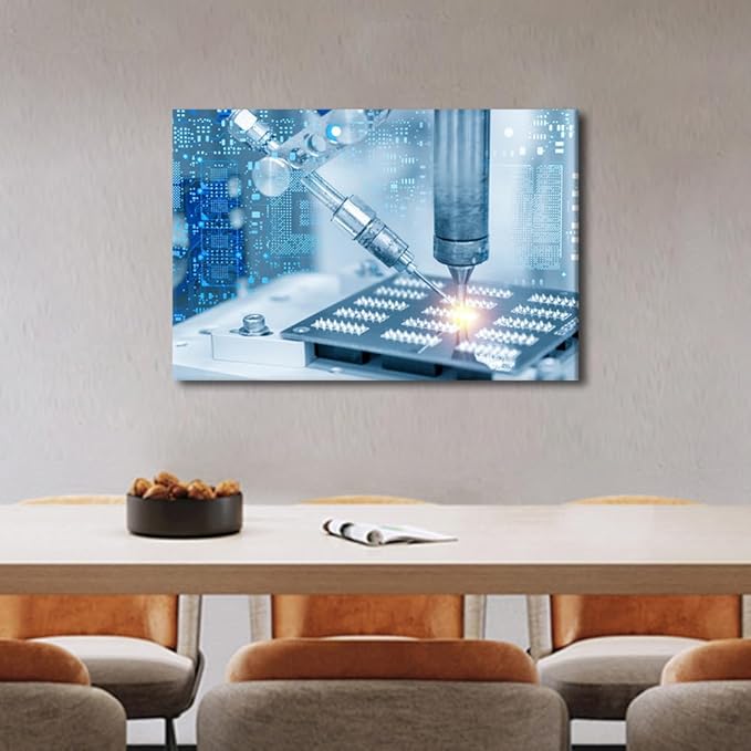 TUMOVO Wall Decor for Bedroom Machine Pictures Soldering Machine Canvas Prints Wall Art Canvas Artwork Wall Decor 1 Piece Wall Art Bathroom Decor Wall Art Canvas Frame Hanging Decor, 16" x24"