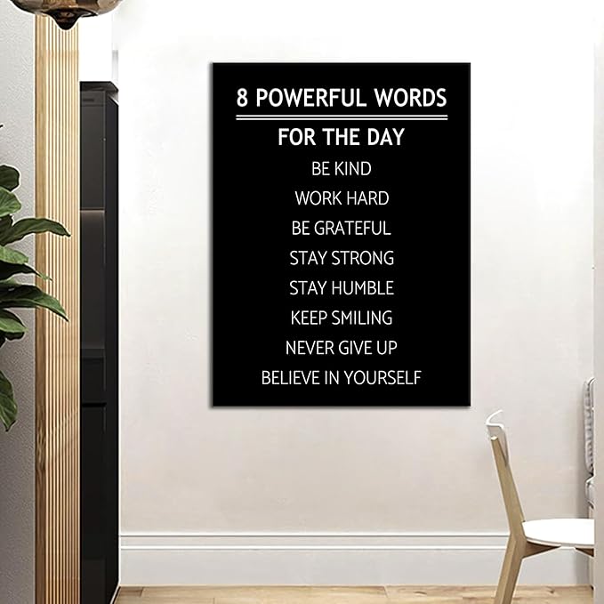 Large Inspirational Canvas Wall Art for Office Gym Motivational Poster Wall Decor Quotes Positive Theme Picture for Home Living Room School Workplace Stretched and Framed [30''Wx 40''H]