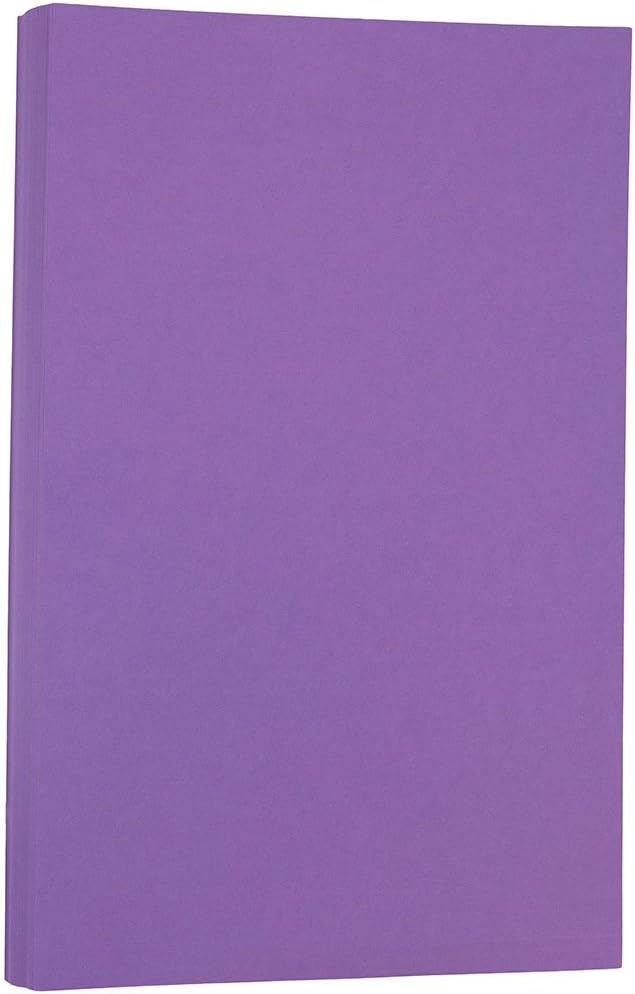 JAM PAPER Legal Colored 24lb Paper - 90 gsm - 8.5 x 14 - Violet Purple - 100 Sheets/pack