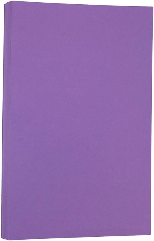 JAM PAPER Legal Colored 24lb Paper - 90 gsm - 8.5 x 14 - Violet Purple - 100 Sheets/pack