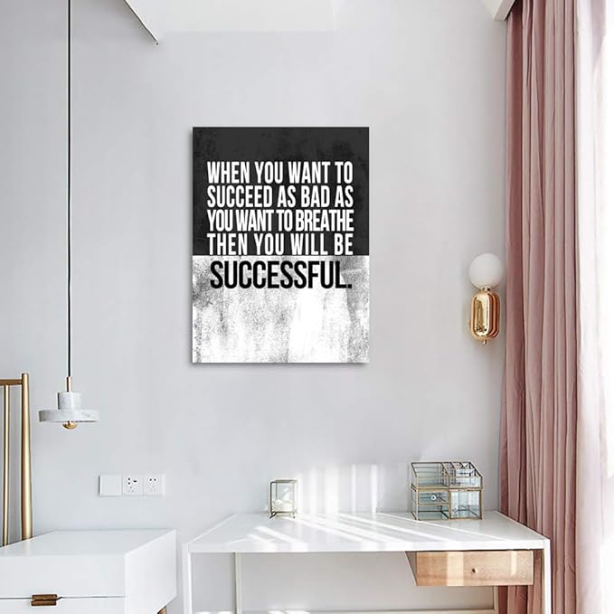 Large Wooden Framed Inspirational Motivational Wall Art Giclee Canvas Art Print Contemporary Positive Quotes Art Print for Living Room Classroom Decor Gallery Wrapped Easy to Hang-18”Wx24”H
