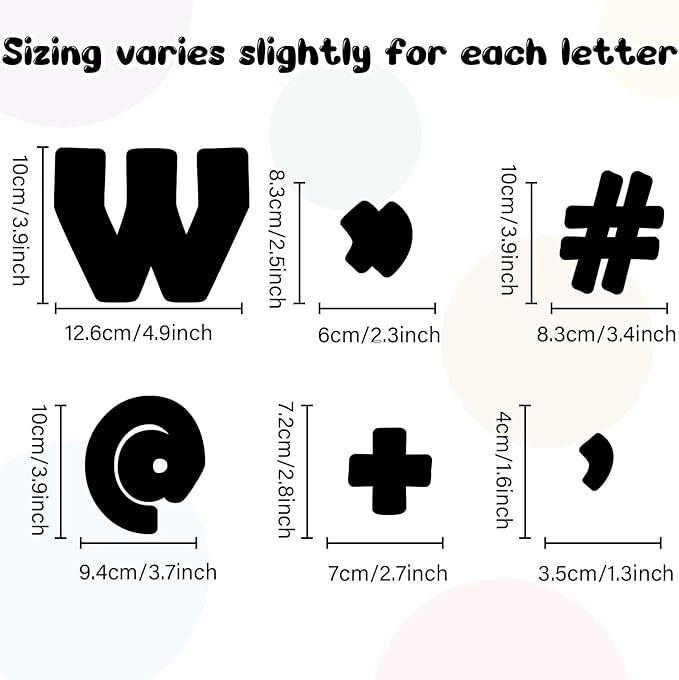 260 PCS Bulletin Board Letters for Classroom 4” Letters Combo Pack Set Classic Black Classroom Decorations Alphabet Numbers Symbols Letters for Bulletin Board Cutouts Card for Classroom Decor