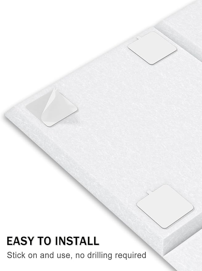 Hsurbtra Cork Board for Wall 24 x 18 Inch, 6 Pack Felt Bulletin Notice Board with Pushpins for Office Home School Farmhouse Wall Decor, White