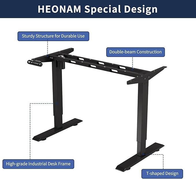 55 Inch Computer Desk with Power Outlets and USB Ports, Large Office Desk for Home Office, Modern Writing Table with Sturdy Frame