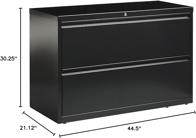 Lorell 2-Drawer Lateral File, 42 by 18-5/8 by 28-1/8-Inch, Black