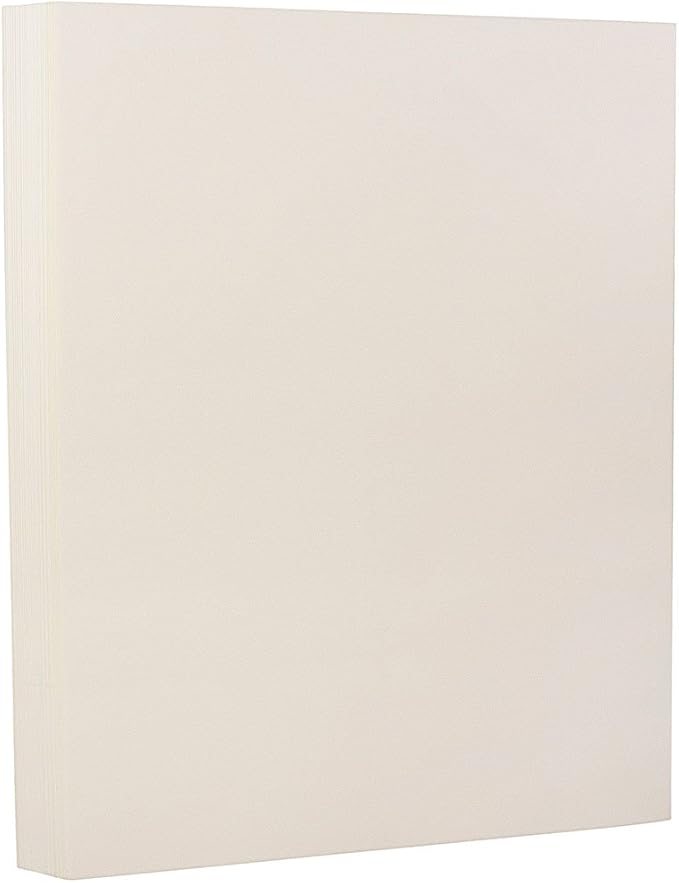 JAM PAPER Strathmore 88lb Cardstock - 8.5 x 11 Coverstock - 237 gsm - Natural White Wove - 250 Sheets/Ream