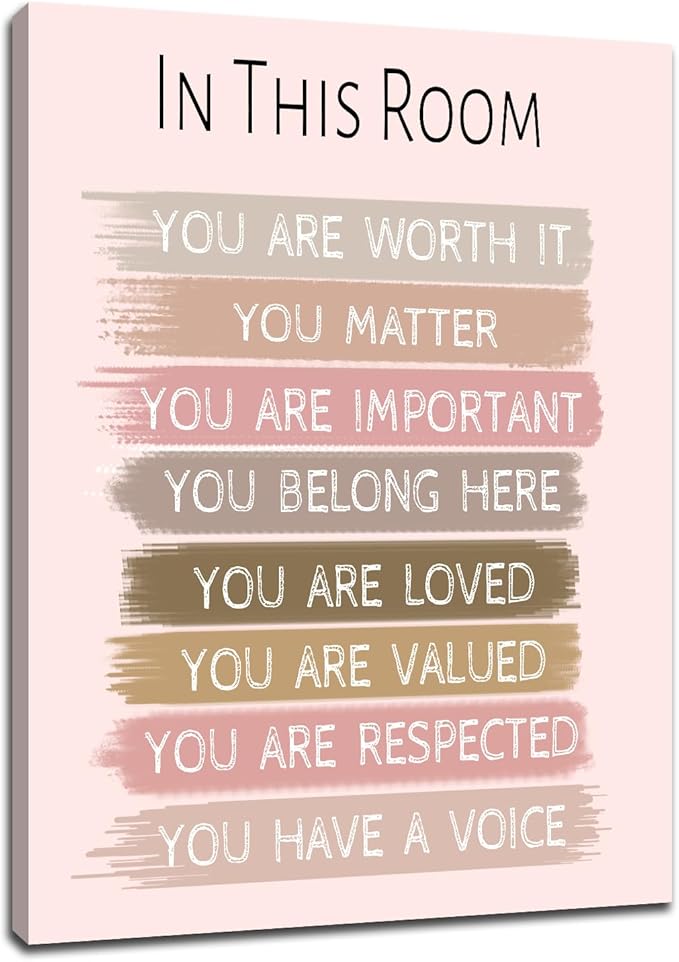 Inspirational Canvas Wall Art Poster Print Classroom Decor Motivational Quotes Positive Affirmation Picture Painting Artwork for Bedroom Workplace Wall Decoration Stretched and Framed [18''Hx24''W]