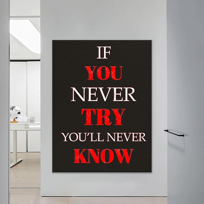 Inspirational Positive Poster Printed On Canvas Wall Decor for Living Room Inspirational Wall Art Motivational Picture Artwork for Home Bedroom Gym Office Wall Decor Ready to Hang [30''Wx 40''H]