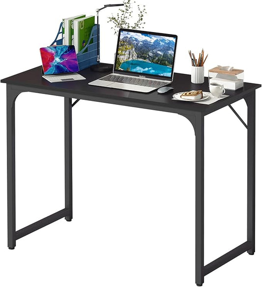 BestOffice Computer Desk,Home Office Desk, Modern Simple Style for Home Office Study Writing (Black, 39 Inch)