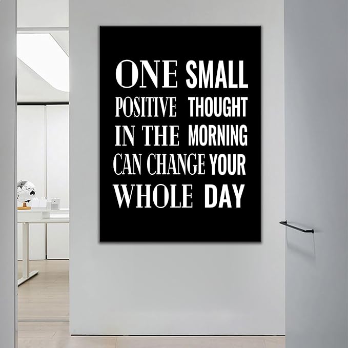 Inspirational Canvas Wall Art Motivational Poster Print Artwork Positive Theme Wall Decor Picture Painting Artwork for Modern Home Living Room Office Workplace Stretched and Framed [30''Wx 40''H]