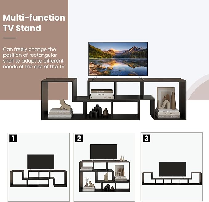 Recaceik Cube Bookshelf 2 Shelf Bookcase L-Shaped TV Console Stand Modern Entertainment Center with Open Storage Shelves for CDs/Movies/Books for Living Room, Bedroom, Home Office