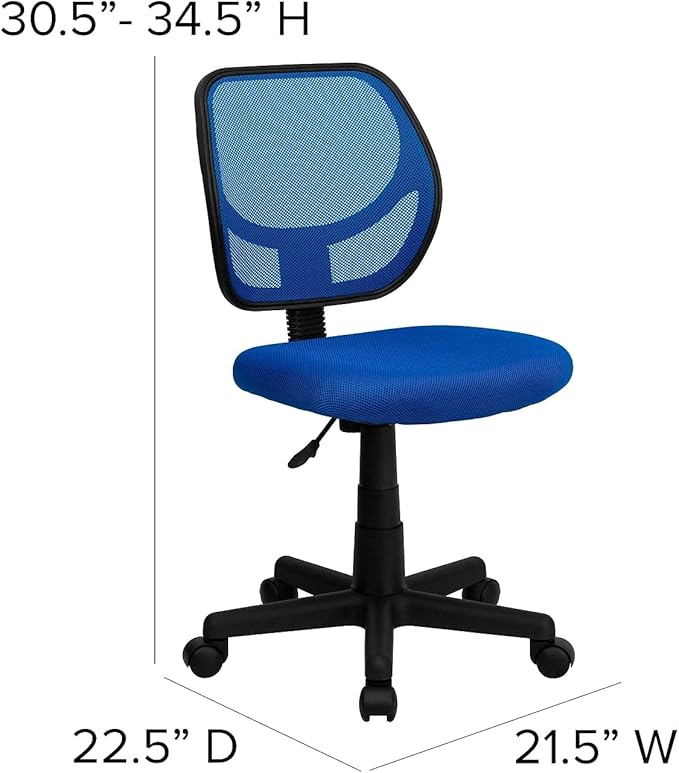 Flash Furniture Neri Low Back Blue Mesh Swivel Task Office Chair