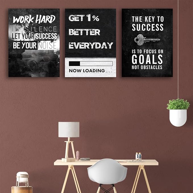 Inspirational Quotes Canvas Art - Motivational Wall Decor - Office & Home - Framed