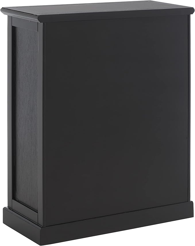 SAFAVIEH Home Collection – Maralah 5-Shelf Solid Wood Bookcase, Black, 25" Wide Storage Display Shelf, Fully Assembled (AMH6634D)