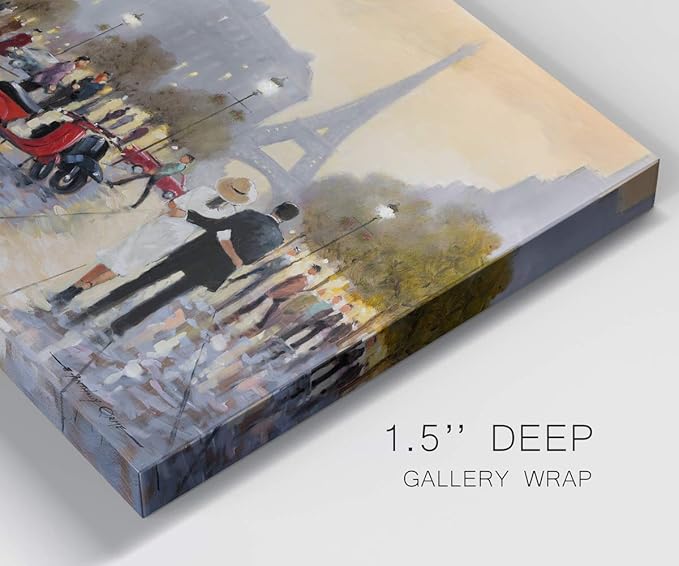 Landscape Wall Art Premium Gallery Wrapped Canvas Abstract Ocean Forest Modern Artwork Decoration for Living Room Kitchen Bathroom Office, Ready to Hang
