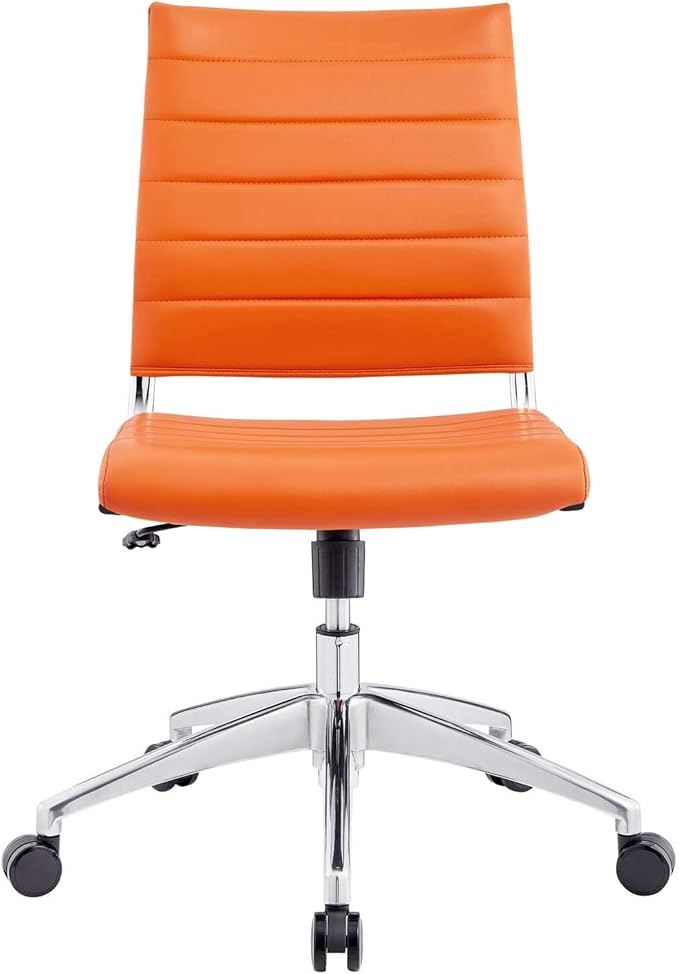 Modway EEI-1525-ORA Jive Ribbed Armless Mid Back Swivel Conference Chair In Orange
