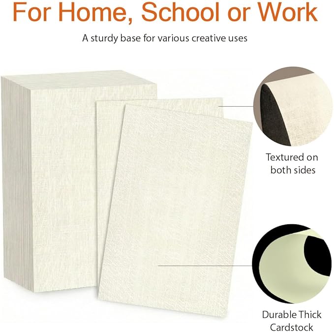120 Sheets Linen Textured Cardstock Paper for Printing, Premium Thick White Cardstock Paper 8.5x11 - Thick but Printer-Friendly Card Stock for Wedding Baby Shower Invitations and Mixed Media Projects