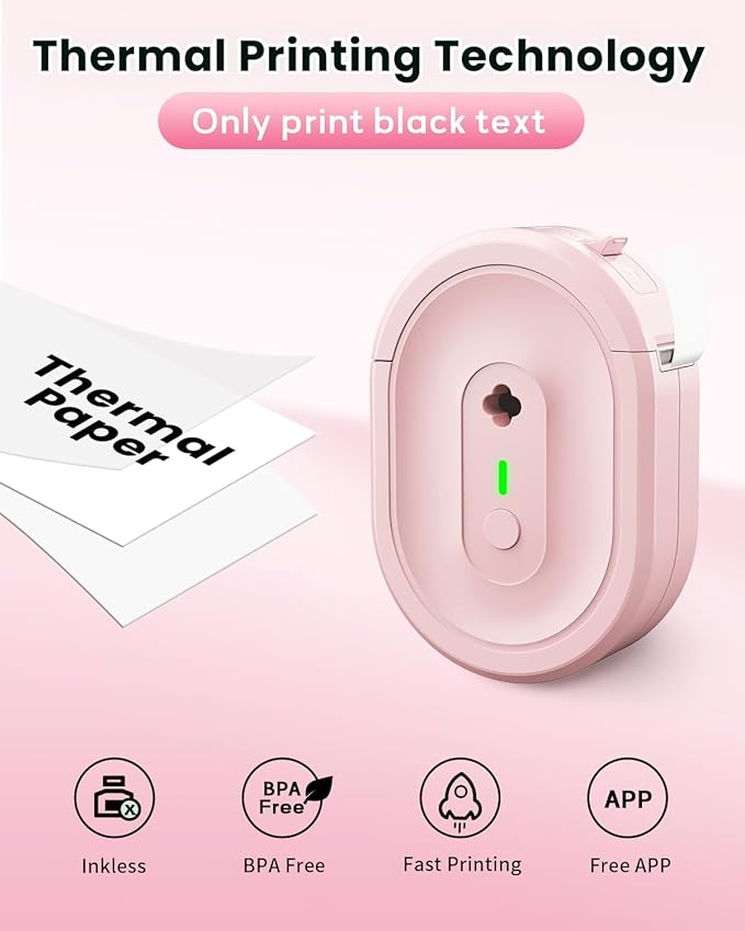 N12 Label Maker Machine with Tape, Mini Bluetooth Label Printer, Small Labeler Portable Thermal Label Makers Multiple Templates for Home School Office Kitchen